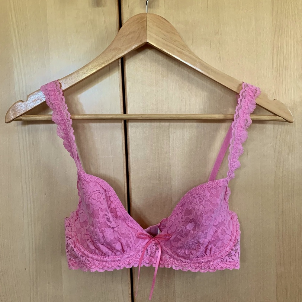 Hanky Panky 34B Pink Lace Adjustable Bra